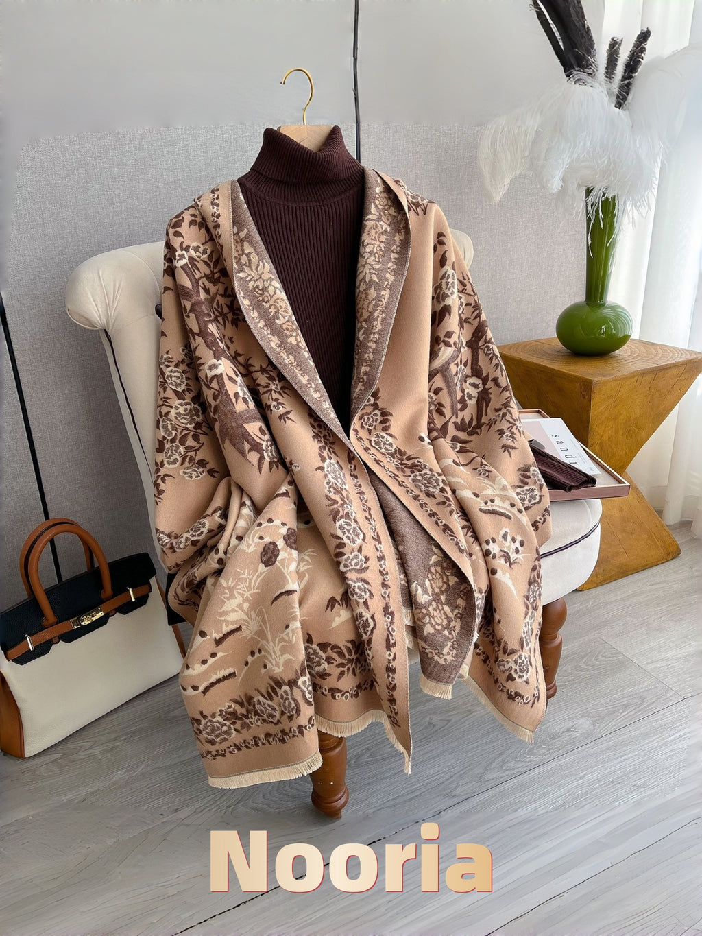 Luxury Ultra Soft Comfort Blanket & Shawl Wrap - Imitation Cashmere, Warm Thick Winter Scarf for Women, Versatile Cape for Evening Dressing, Perfect for Home Comfort & Stress Relief Gift