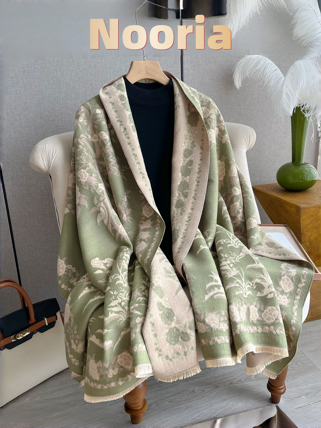 Luxury Ultra Soft Comfort Blanket & Shawl Wrap - Imitation Cashmere, Warm Thick Winter Scarf for Women, Versatile Cape for Evening Dressing, Perfect for Home Comfort & Stress Relief Gift