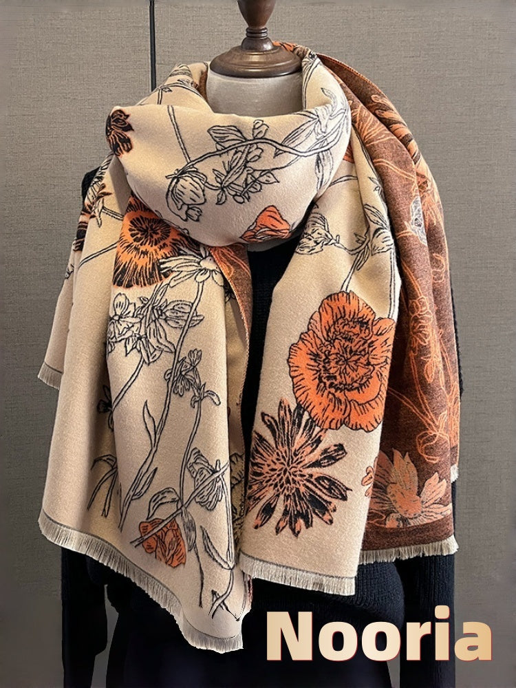 Luxury Ultra Soft Comfort Blanket & Shawl Wrap - Imitation Cashmere, Warm Thick Winter Scarf for Women, Versatile Cape for Evening Dressing, Perfect for Home Comfort & Stress Relief Gift