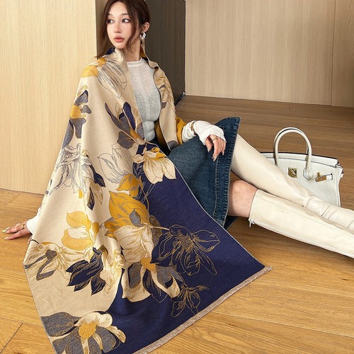 Luxury Ultra Soft Comfort Blanket & Shawl Wrap - Imitation Cashmere, Warm Thick Winter Scarf for Women, Versatile Cape for Evening Dressing, Perfect for Home Comfort & Stress Relief Gift